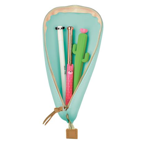 Astuccio in silicone morbido Legami, Cute! - Soft silicone Pencil Case - Aqua - 4