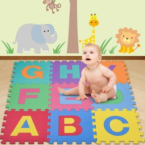 Tappeto Puzzle per Bambini Set 60 Pezzi Gioco Tappetino Lettere Alfabeto  Gomma - Bakaji - Per l'attività motoria - Giocattoli