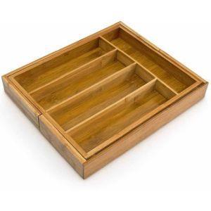 Portaposate Estensibile Da Cassetto Cucina Porta Posate In Legno Bambu 37X31Cm