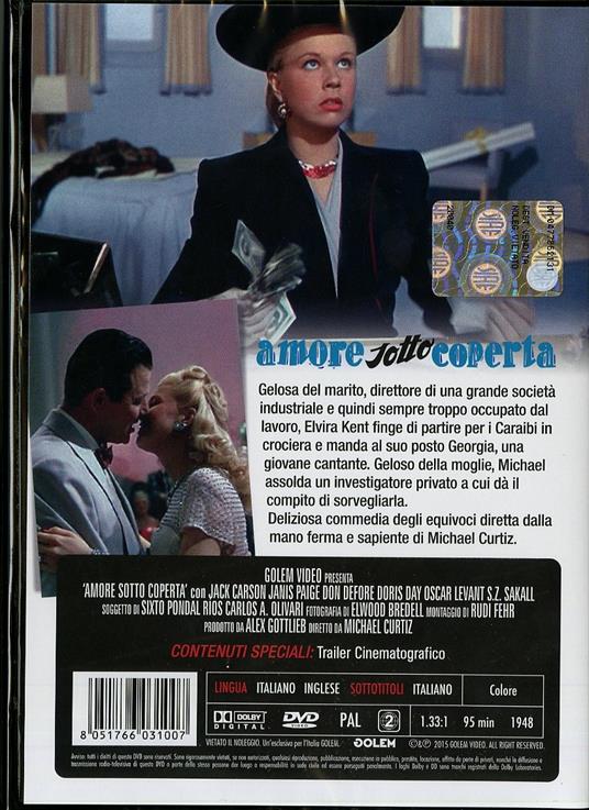 Amore sotto coperta di Michael Curtiz - DVD - 2