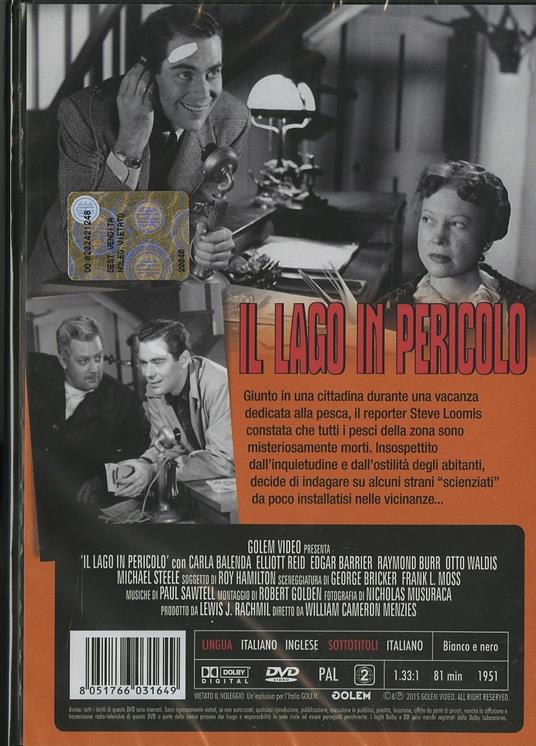 Il lago in pericolo di William Cameron Menzies - DVD - 2