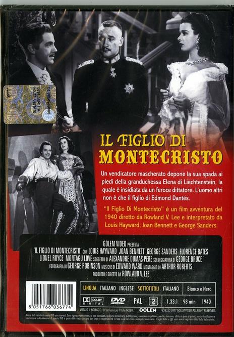 Il figlio di Monte Cristo (DVD) di Rowland V. Lee - DVD - 2