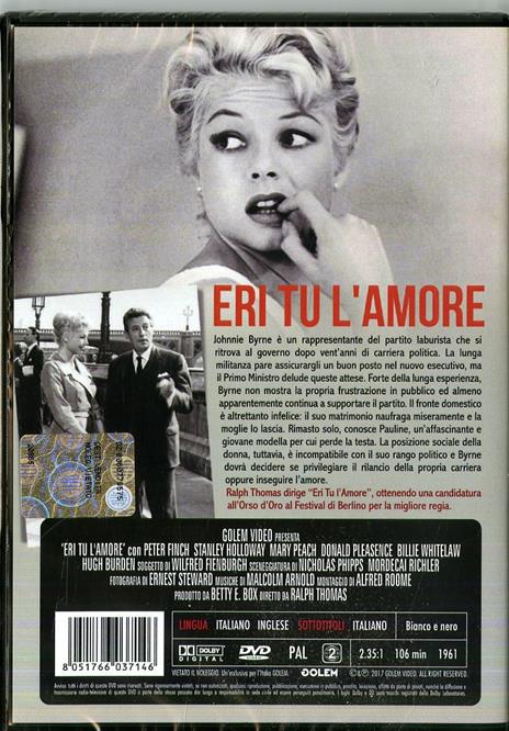 Eri tu l'amore (DVD) di Ralph Thomas - DVD - 2