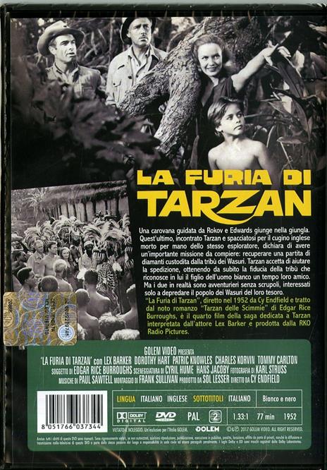 La furia di Tarzan (DVD) di Cyril Endfield - DVD - 2