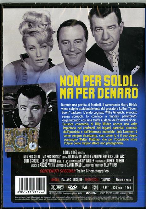 Non per soldi ma per denaro (DVD) di Billy Wilder - DVD - 2