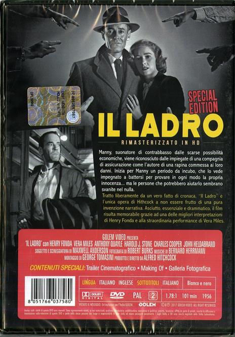 Il ladro. Edizione speciale (DVD) di Alfred Hitchcock - DVD - 2
