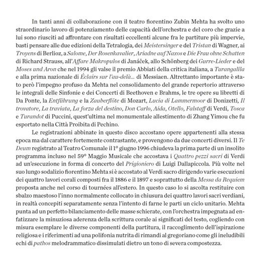 Sinfonia n.1 / Te Deum - CD Audio di Gustav Mahler,Giuseppe Verdi,Zubin Mehta,Orchestra del Maggio Musicale Fiorentino - 5