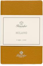 Taccuino Pineider, Notes Milano, 96F, 80G, Senape Bordo Argento - 9 x 14 cm