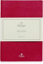 Taccuino Pineider, Notes Milano, 80G, Fucsia Bordo Argento - 14,50 x 21 cm