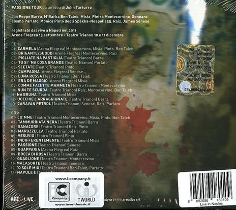 Passione Tour Live in Naples - CD Audio - 2