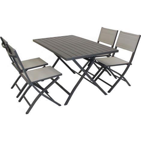 ABELUS - set tavolo da giardino pieghevole salvaspazio in alluminio 70x130  compreso di 4 sedie in alluminio e textilene - Milani Home - Idee regalo |  IBS