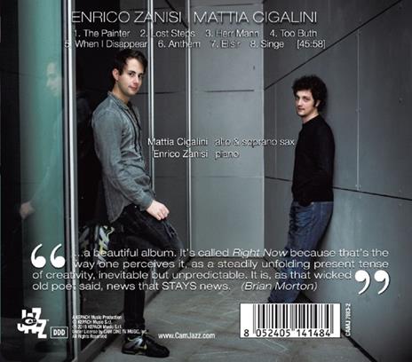 Right Now - CD Audio di Enrico Zanisi,Mattia Cigalini - 2