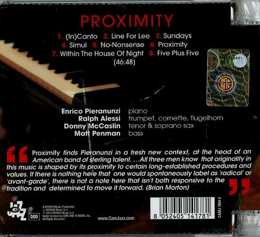 Proximity - CD Audio di Enrico Pieranunzi - 2