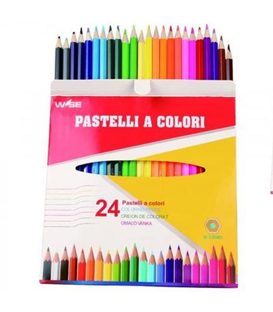 Set Pastelli Colorati 24 Pz. Matite In Legno Per Colorare Uso Scuola  Disegno - Trade Shop TRAESIO - Cartoleria e scuola | IBS