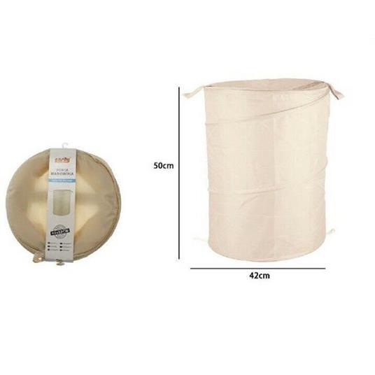 CESTO CONTENITORE PORTA BIANCHERIA BUCATO GIOCHI PIEGHEVOLE 42X50 CM BEIGE  79853 - TrAdE Shop Traesio - Casa e Cucina | IBS