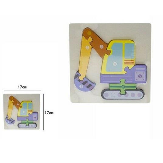 Puzzle 3D Legno Forma Di Escavatore Colorato Gioco Bimbi Bambini Imparare  07323 - TrAdE Shop Traesio - Giochi educativi - Giocattoli | IBS