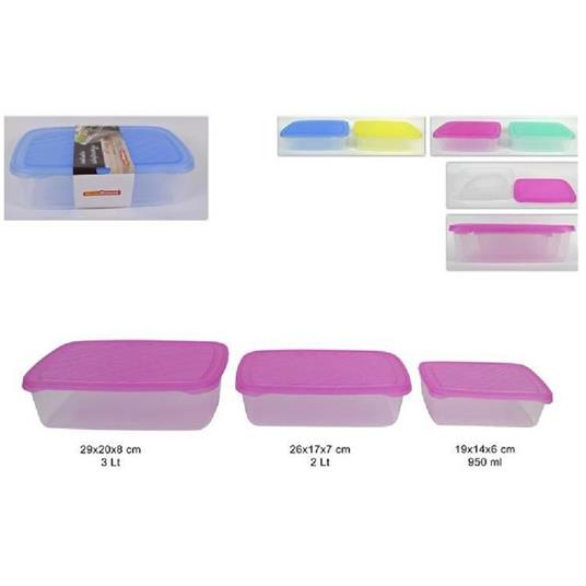 Set 3 Contenitori In Plastica Con Coperchio Ermetco Clic Clac Alimenti  Colorato - TrAdE Shop Traesio - Idee regalo