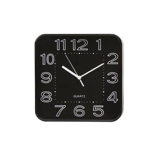 OROLOGIO PARETE QUADRATO ANALOGICO CASA ARREDAMENTO 30CM BIANCO NERO