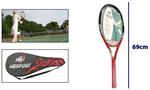 Racchetta Da Tennis 69 Cm Rossa Resistente Allenamento Con Borsa Trasporto 06037