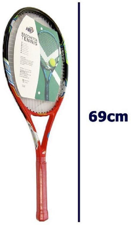 Racchetta Da Tennis 69 Cm Rossa Resistente Allenamento Con Borsa Trasporto 06037 - 2