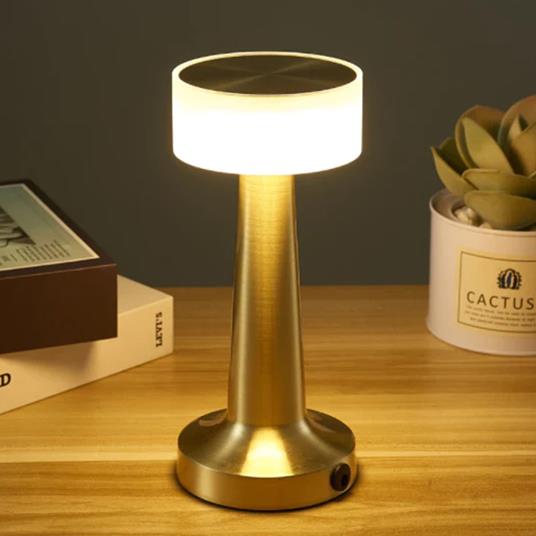 Lampada Vintage Da Tavolo A Led Ricaricabile Usb Lume Luce Calda