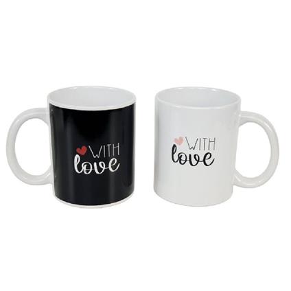 Tazza Tazzone Mug In Ceramica Decorata Scritta ''With Love'' Latte Colazione 211165