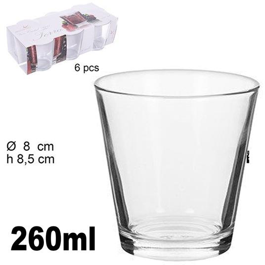 Set 6 Bicchieri Trasparenti 260Ml In Vetro Da Tavola Acqua Diametro 8Cm H  8,5Cm - TrAdE Shop Traesio - Idee regalo | IBS