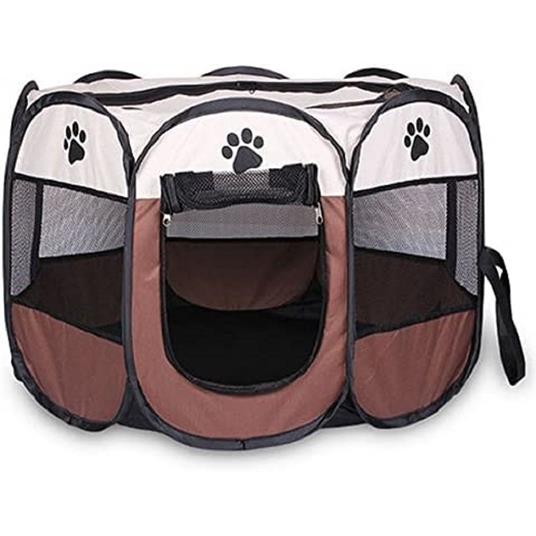 Tenda Da Campeggio Pieghevole Per Animali Gabbia Cani Cucce Ottagono 100X100 Cm - 2