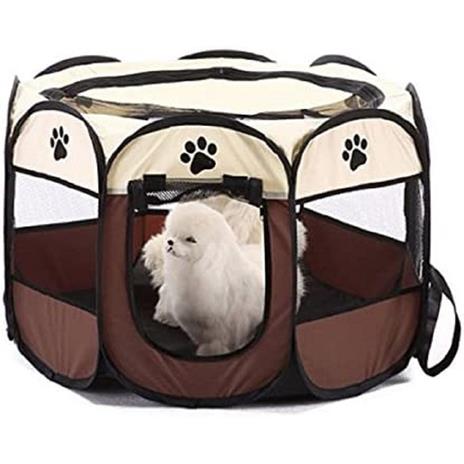 Tenda Da Campeggio Pieghevole Per Animali Gabbia Cani Cucce Ottagono 100X100 Cm - 3