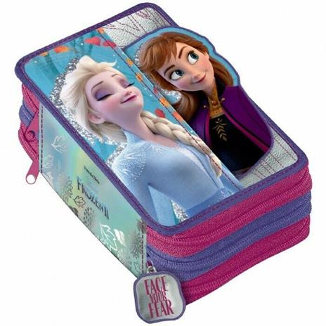 Astuccio Portapastelli con Accessori Cartoleria Frozen Elsa Anna 