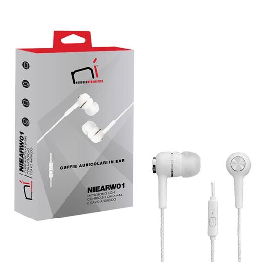 Auricolari con microfono In-Ear isolamento rumore pc smartphone tablet  bianco - - Telefonia e GPS | IBS