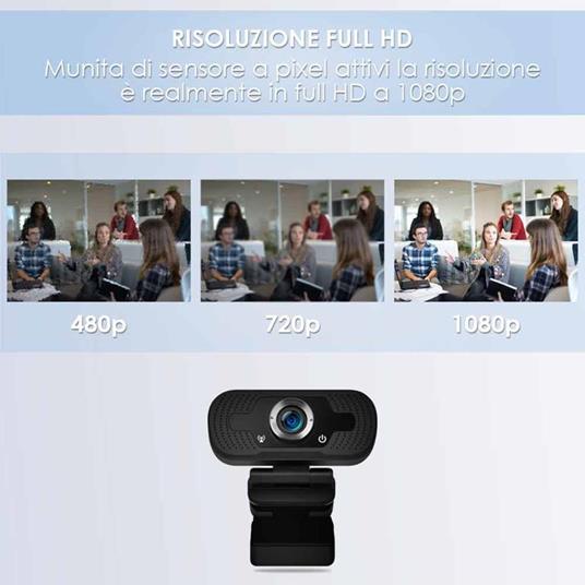 Webcam pc con microfono full hd smart working skype video camera per pc - -  Informatica | IBS