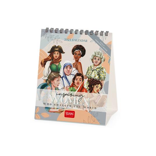 Calendario 2024, da tavolo, carta non patinata 12 x 14, 5 cm INSPIRING  WOMEN - Legami - Cartoleria e scuola