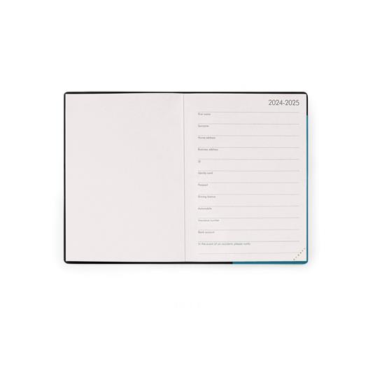 Agenda settimanale Legami 2024-2025, 18 mesi, Small Weekly Diary con Notebook - Teal Blue - 9,5 x 13,5 cm - 3