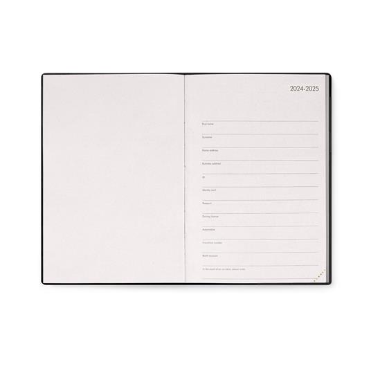 Agenda settimanale Legami 2024-2025, 18 mesi, Medium Weekly Diary con Notebook - Black Diamond - 12 x 18 cm - 3