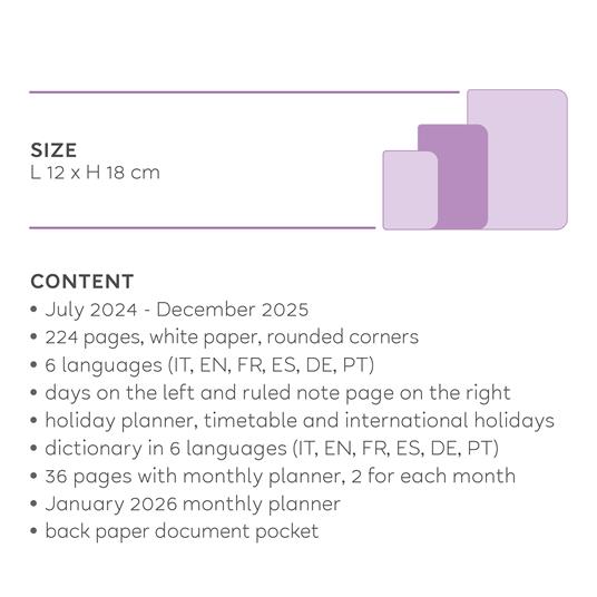 Agenda settimanale Legami 2024-2025, 18 mesi, Medium Photo Weekly Diary - Kitty - 12 x 18 cm - 9