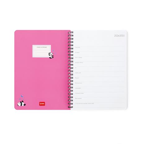 Agenda settimanale Legami 2024/2025, 16 mesi, Large Weekly Spiral Bound Diary - Panda - 2