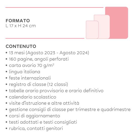 Agenda del docente settimanale Legami 2025, settimanale, 13 mesi, Large Weekly Diary - Radiant Red - 15