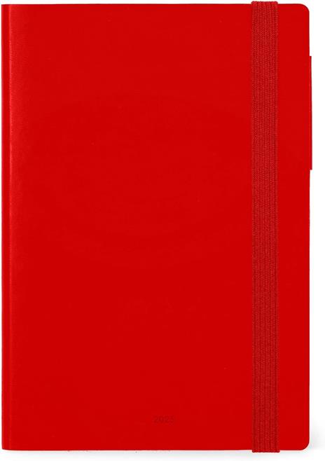 Agenda settimanale Legami 12 Mesi - 2025- Medium Weekly Diary With Notebook - Radiant Red