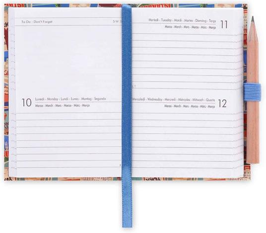 Agenda bigiornaliera Mini Legami 12 Mesi - 2025 - Mini Photo 2-Day Diary - Travel Stickers - 2