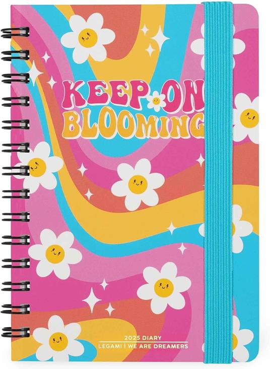 Agenda settimanale spiralata Legami 12 Mesi - 2025  - Small Weekly Spiral Bound Diary - Daisy