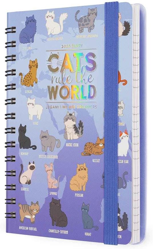 Agenda settimanale spiralata Legami 12 Mesi - 2025  - Small Weekly Spiral Bound Diary - Kitty - 4