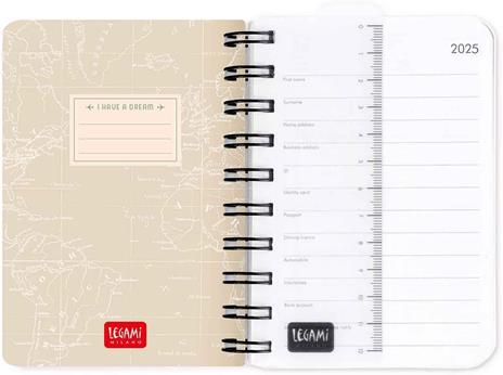 Agenda giornaliera spiralata Legami 12 Mesi - 2025  - Small Daily Spiral Bound Diary - Travel - 3