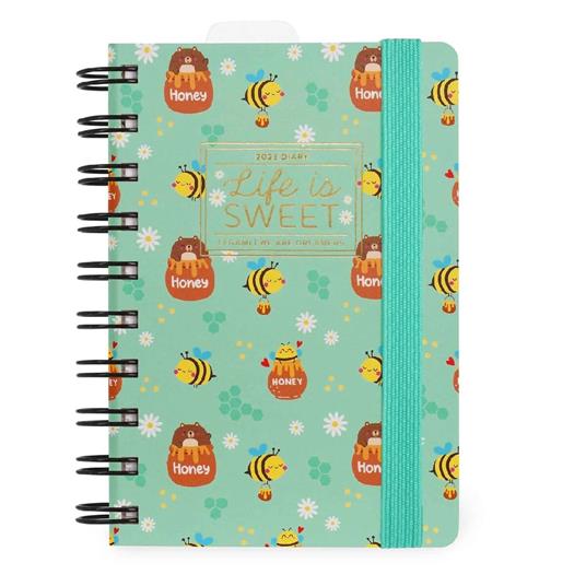 Agenda giornaliera spiralata Legami 12 Mesi - 2025  - Small Daily Spiral Bound Diary - Bee