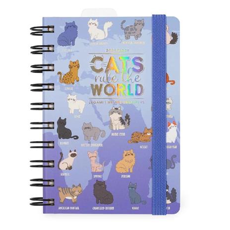 Agenda giornaliera spiralata Legami 12 Mesi - 2025  - Small Daily Spiral Bound Diary - Kitty