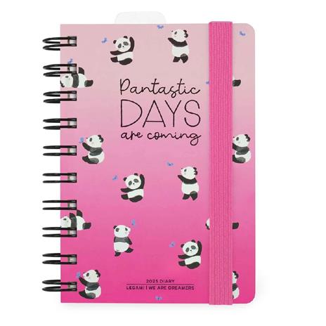 Agenda giornaliera spiralata Legami 12 Mesi - 2025  - Small Daily Spiral Bound Diary - Panda