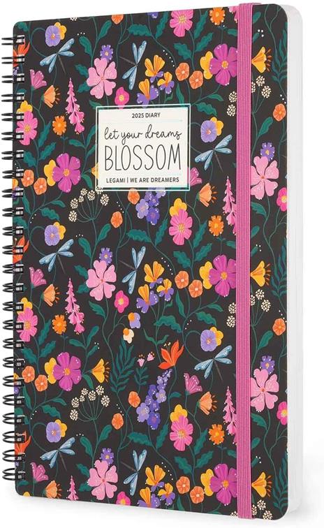 Agenda settimanale spiralata Legami 12 Mesi - 2025  - Large Weekly Spiral Bound Diary - Wildflowers - 4