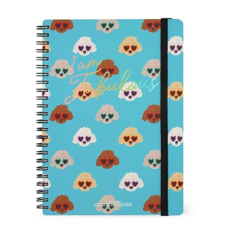 Agenda settimanale spiralata Legami 12 Mesi - 2025  - Large Weekly Spiral Bound Diary - Sky Blue Dogs