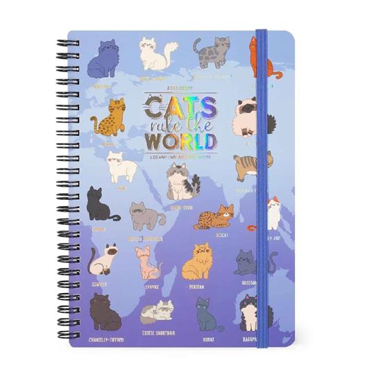 Agenda settimanale spiralata Legami 12 Mesi - 2025  - Large Weekly Spiral Bound Diary - Kitty