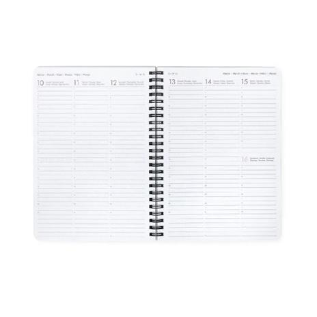 Agenda settimanale spiralata Legami 12 Mesi - 2025  - Large Weekly Spiral Bound Diary - Panda - 2